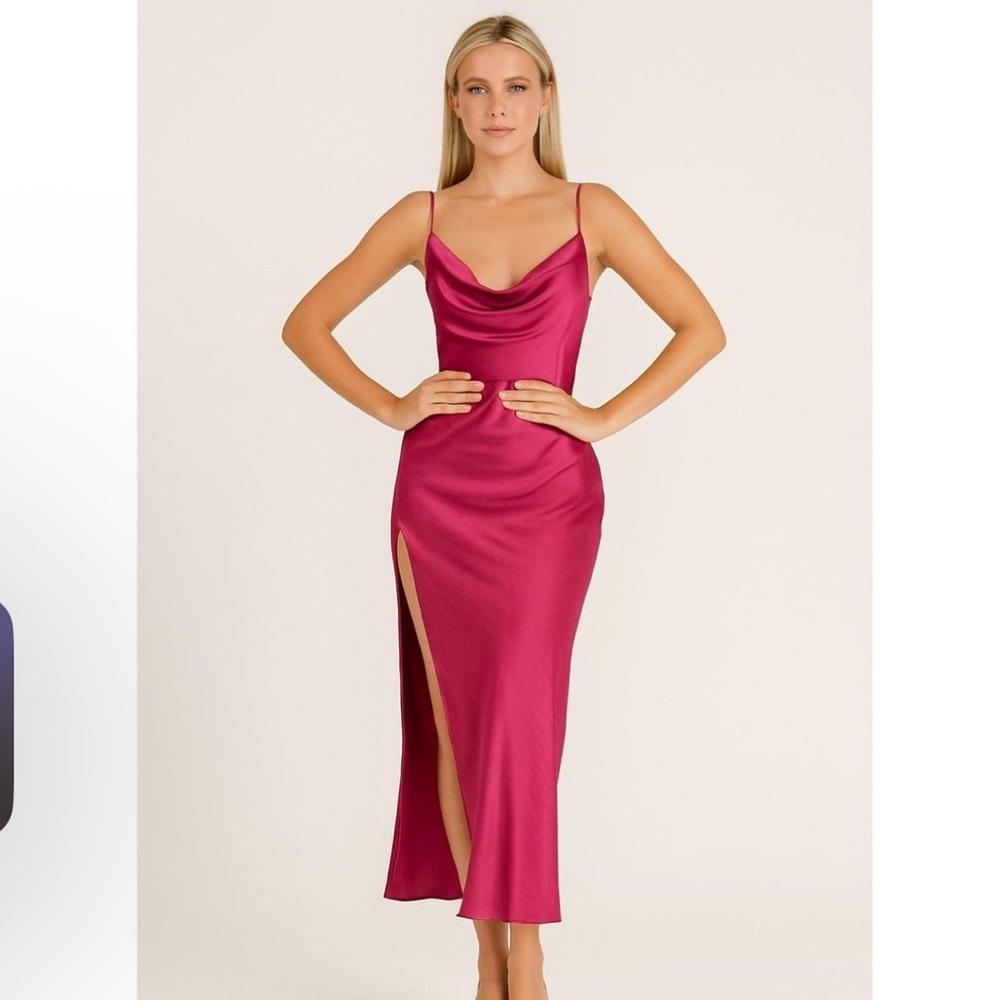 LIONESS burgundy Satin Dress